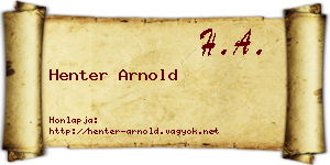 Henter Arnold névjegykártya